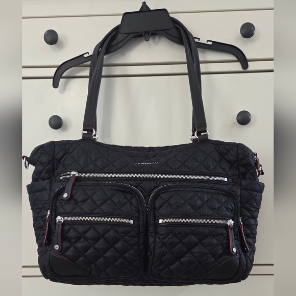 MZ Wallace Crosby Traveler Black Quilted Tote Bag - Picture 2 of 15